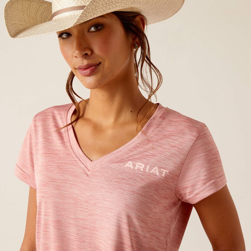 Ariat Laguna Logo Top Rose Femme | EZT-98254981