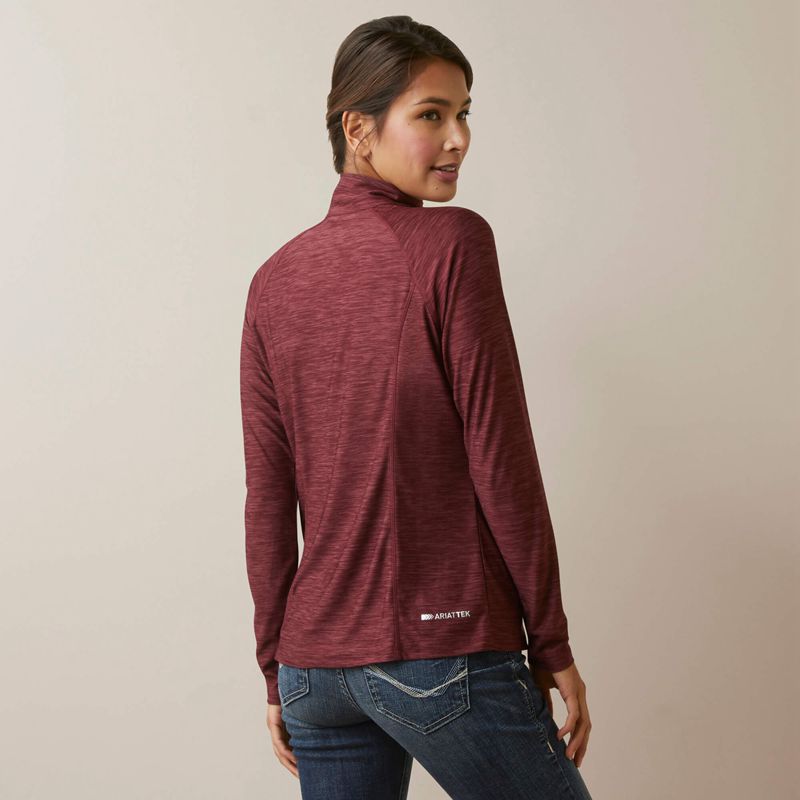 Ariat Laguna 1/4 Zip Top Tawny Port Femme | ERR-19639408