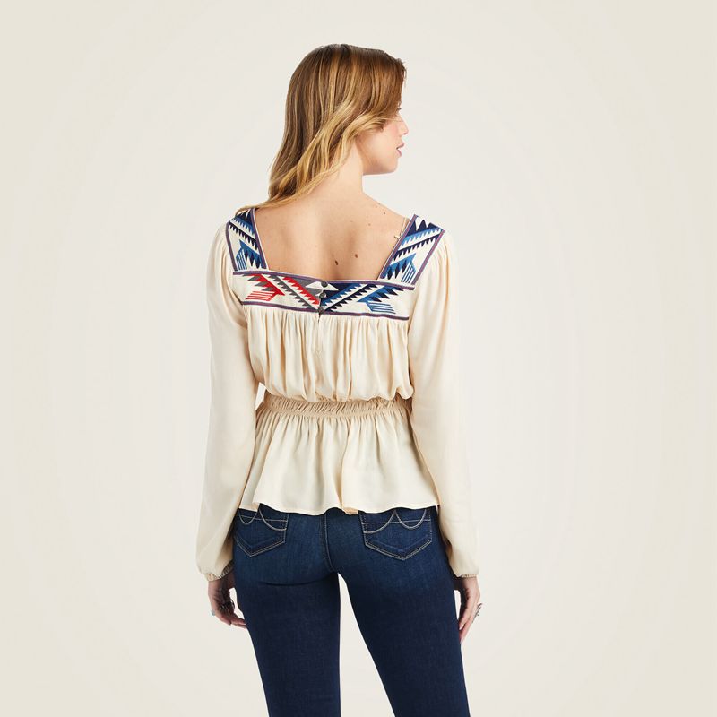 Ariat Jacquard Chimayo Top Buttercream Femme | DBF-83891541