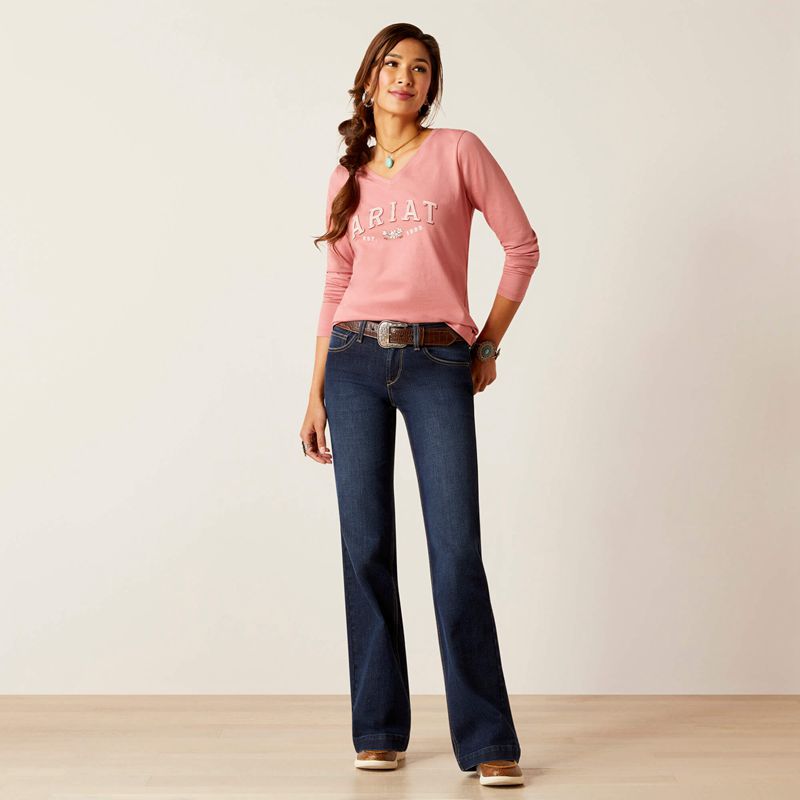 Ariat Flora Tee Rose Femme | MHN-57987705