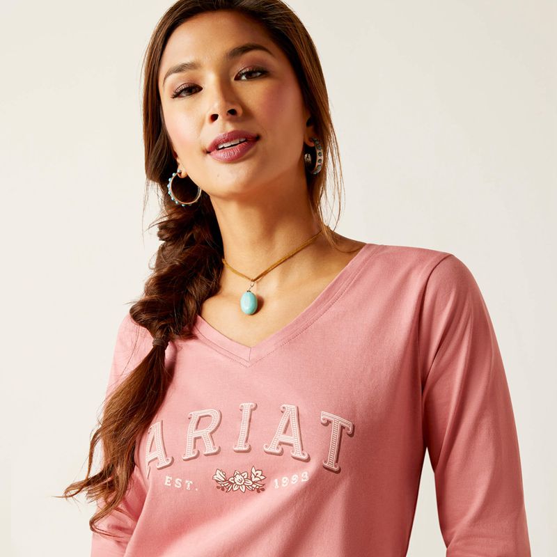 Ariat Flora Tee Rose Femme | MHN-57987705