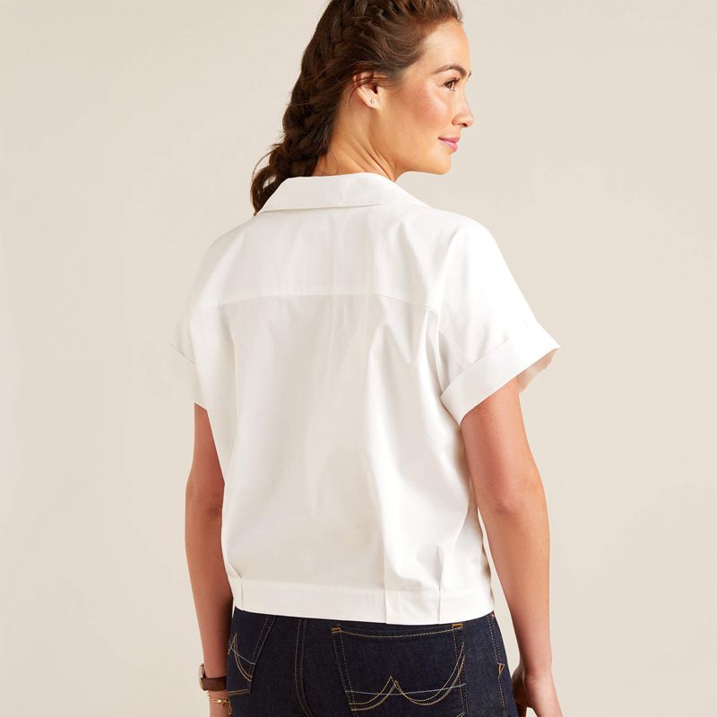 Ariat Brookside Shirt Blanche Femme | GHW-47337742