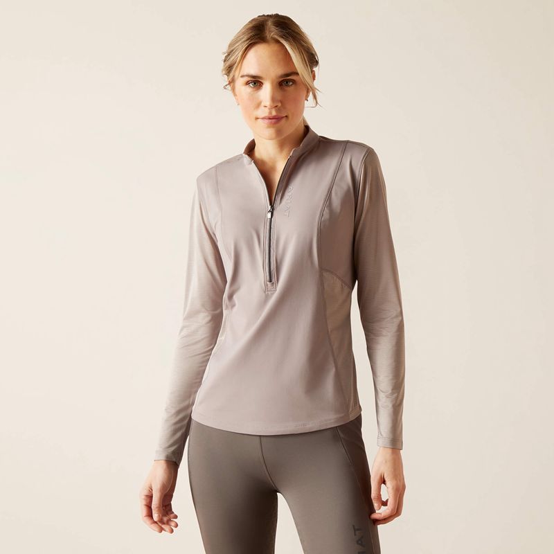 Ariat Breathe 1/4 Zip Baselayer Zinc Femme | YSR-20499213