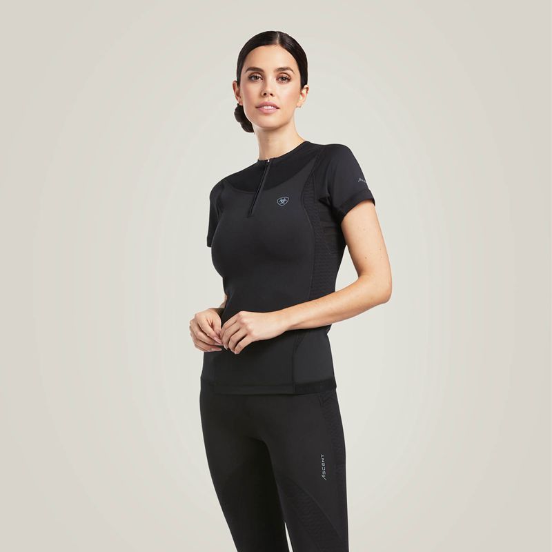 Ariat Ascent Crew Baselayer Noir Femme | ZMS-81348544