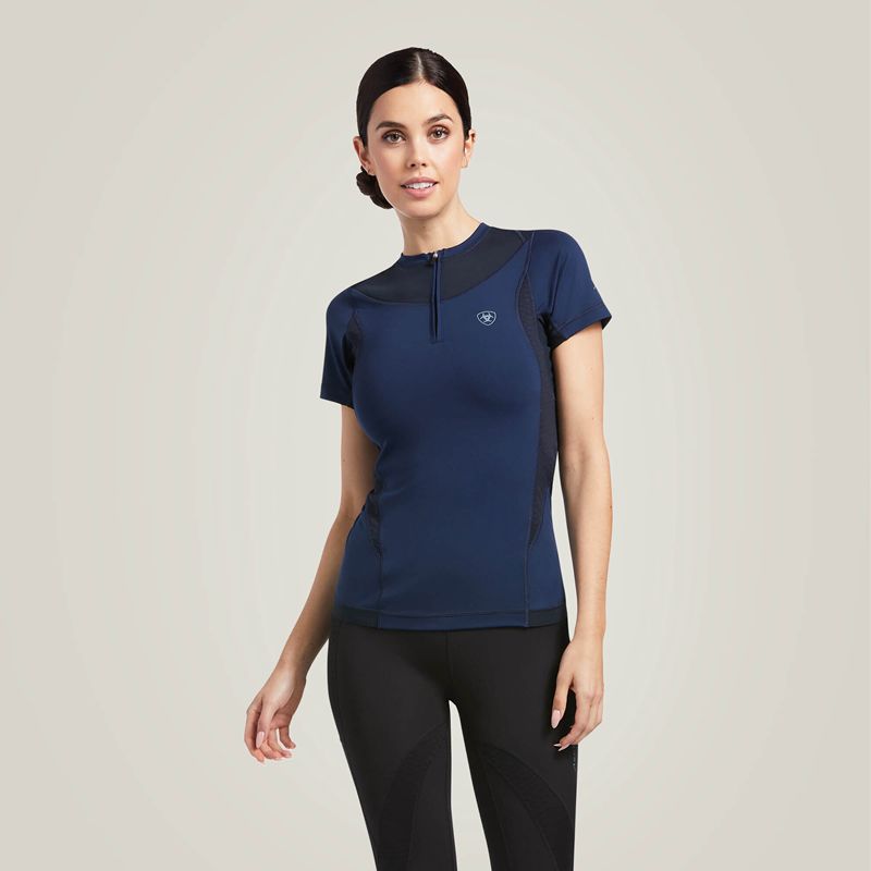 Ariat Ascent Crew Baselayer Bleu Marine Femme | ODK-36914725