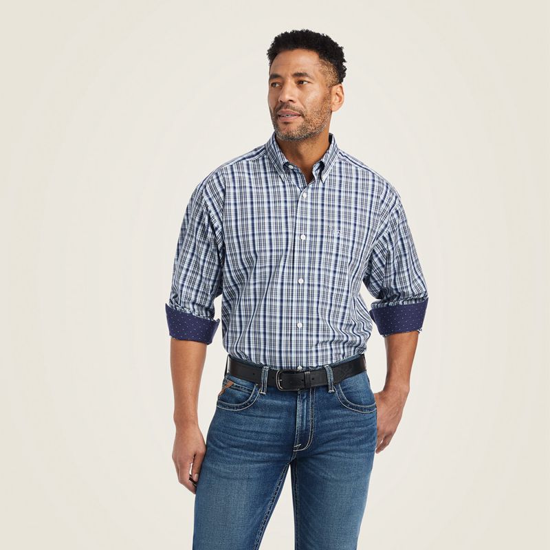 Ariat Wrinkle Free Igor Classic Fit Shirt Bleu Homme | OGL-35983924