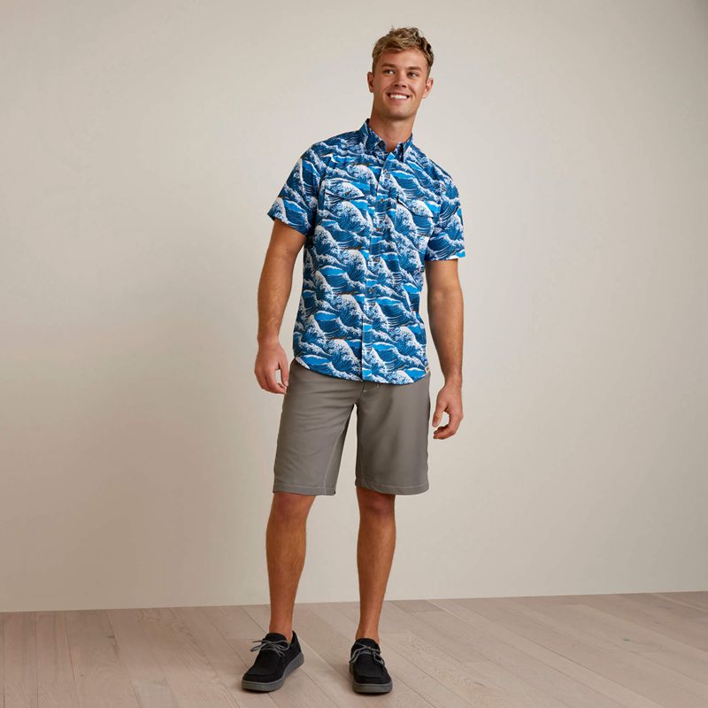 Ariat Venttek Western Aloha Fitted Shirt Hawaiian Ocean Homme | ORS-79574480