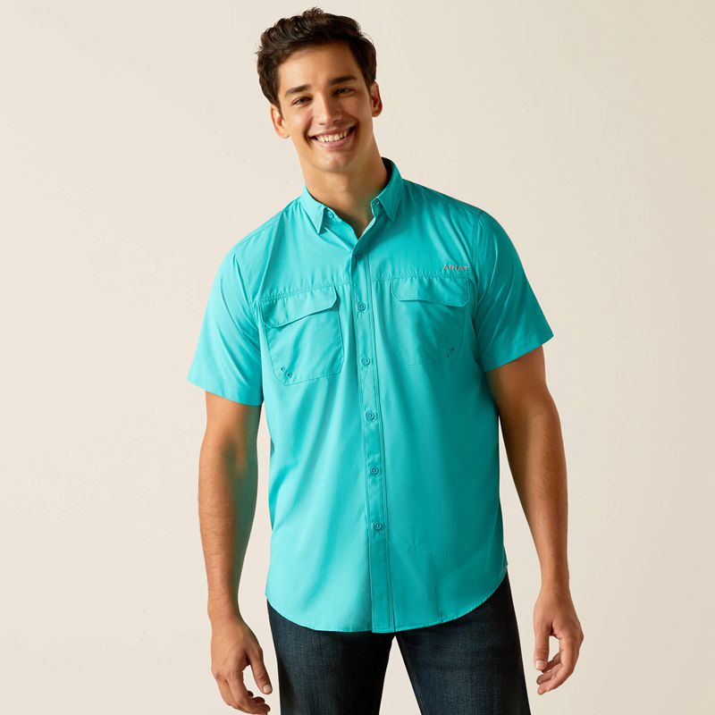 Ariat Venttek Outbound Fitted Shirt Turquoise Homme | TGB-34215724