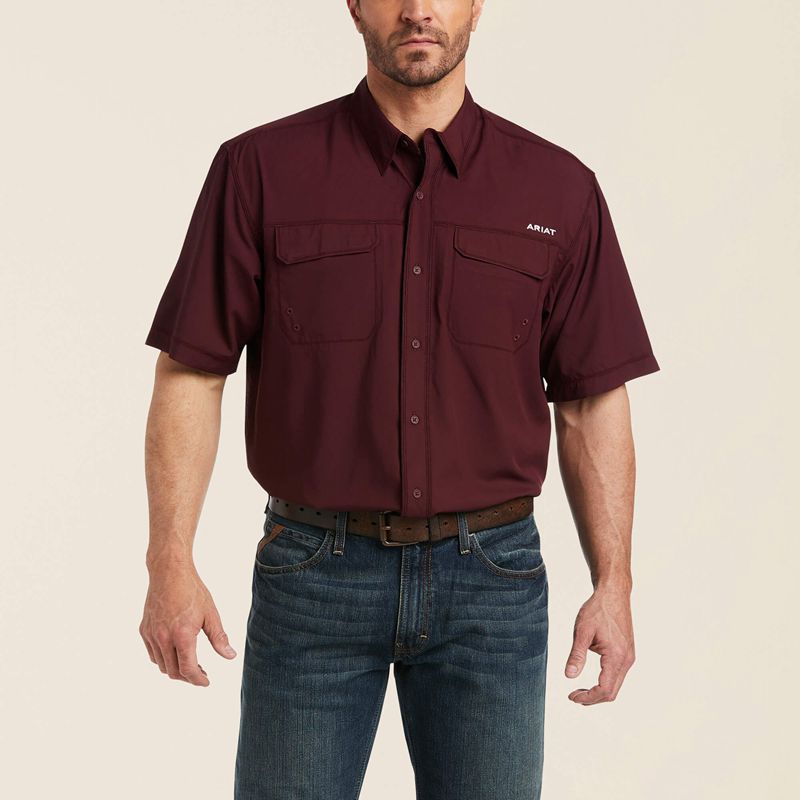 Ariat Venttek Outbound Classic Fit Shirt Berry Bark Homme | FTZ-05735830