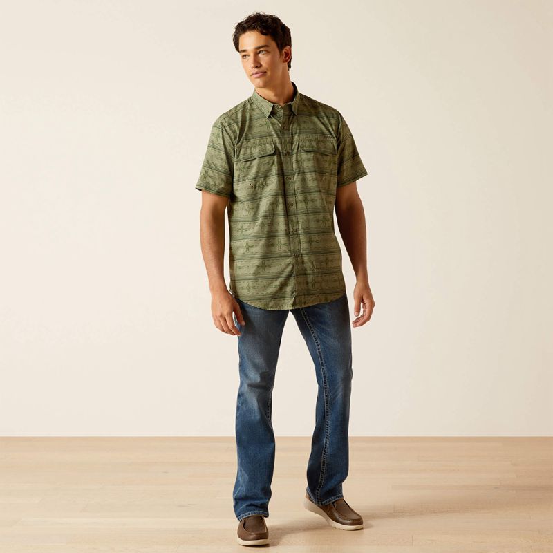 Ariat Venttek Outbound Fitted Shirt Four Leaf Clover Homme | IJD-83674599