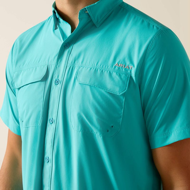 Ariat Venttek Outbound Fitted Shirt Turquoise Homme | TGB-34215724