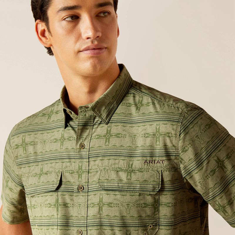 Ariat Venttek Outbound Fitted Shirt Four Leaf Clover Homme | IJD-83674599