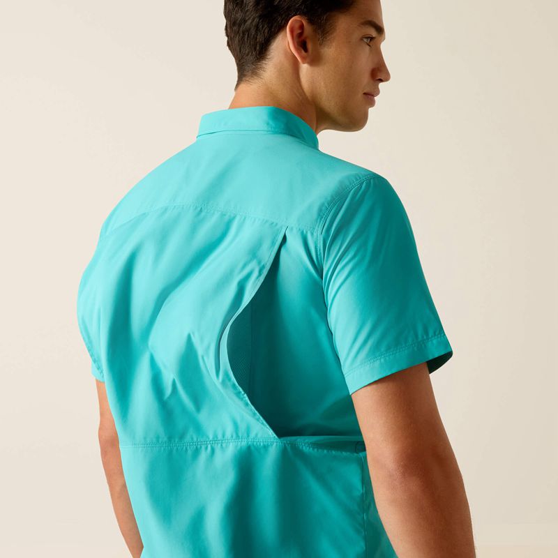 Ariat Venttek Outbound Fitted Shirt Turquoise Homme | TGB-34215724