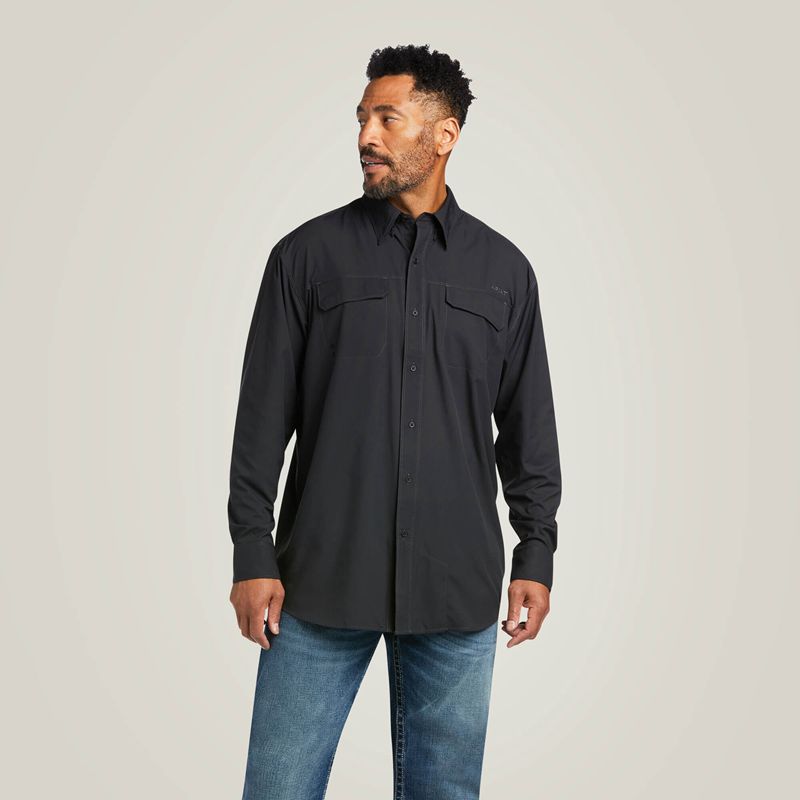 Ariat Venttek Outbound Classic Fit Shirt Noir Homme | VAY-95690207