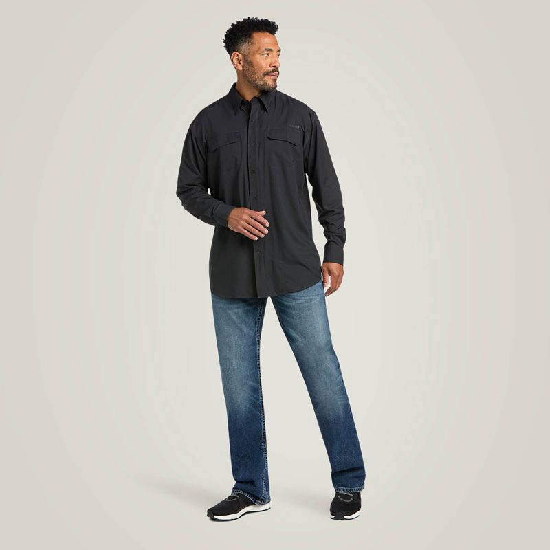 Ariat Venttek Outbound Classic Fit Shirt Noir Homme | VAY-95690207