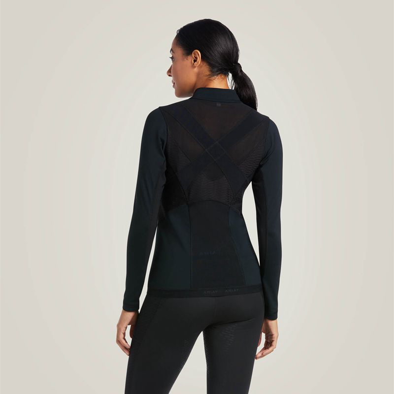 Ariat Ascent 1/4 Zip Baselayer Noir Femme | JVJ-02817418