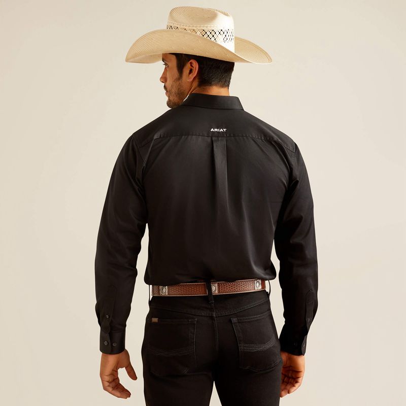 Ariat Team Logo Twill Fitted Shirt Black/Mexico Homme | UIQ-14466966