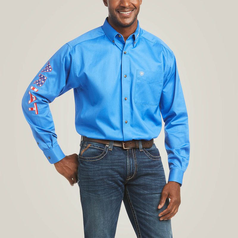 Ariat Team Logo Twill Classic Fit Shirt Multi Print Homme | CMC-90461826