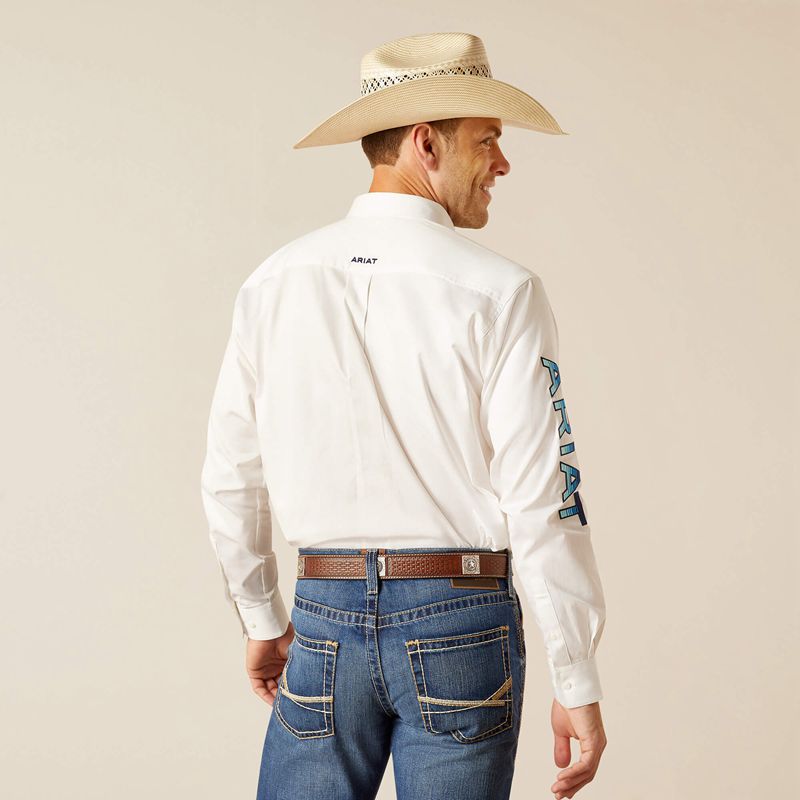 Ariat Team Logo Twill Classic Fit Shirt Blanche Homme | VSO-24437043