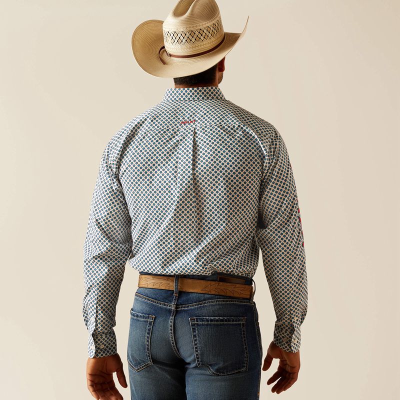 Ariat Team Lochlan Fitted Shirt Blanche Homme | JAV-71552840