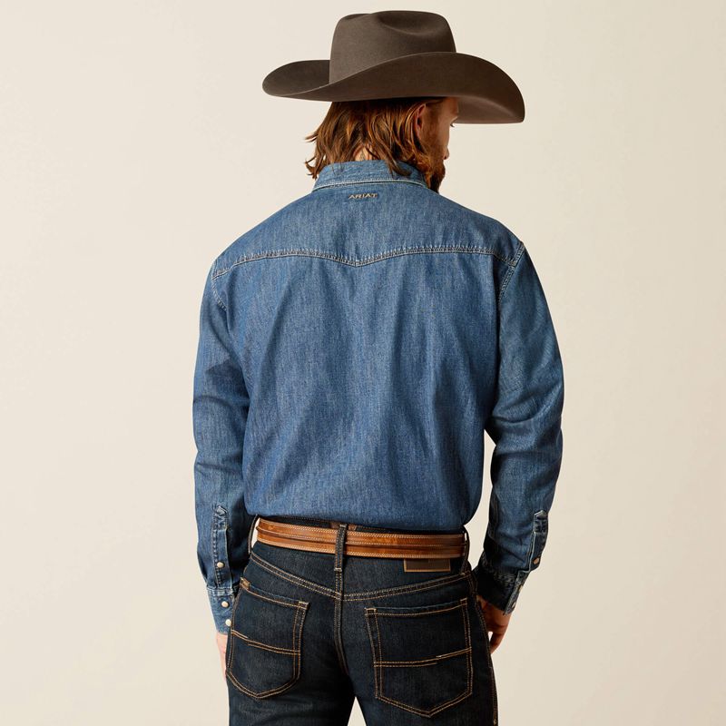 Ariat Team Denim Shirt Jazz Homme | JDO-92098405