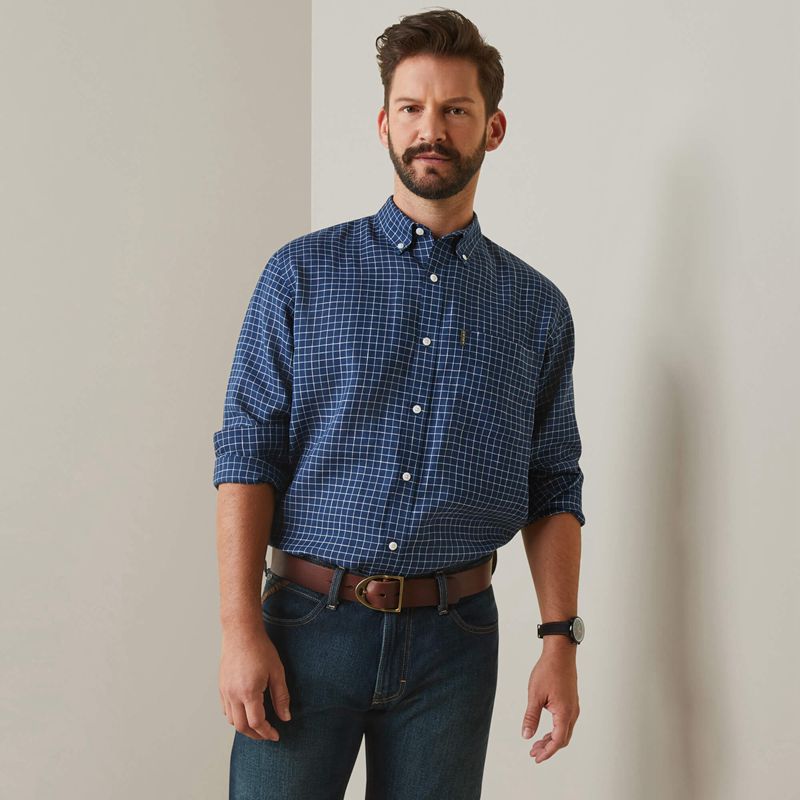 Ariat Sonoma Shirt Bleu Marine Homme | OJU-24674775