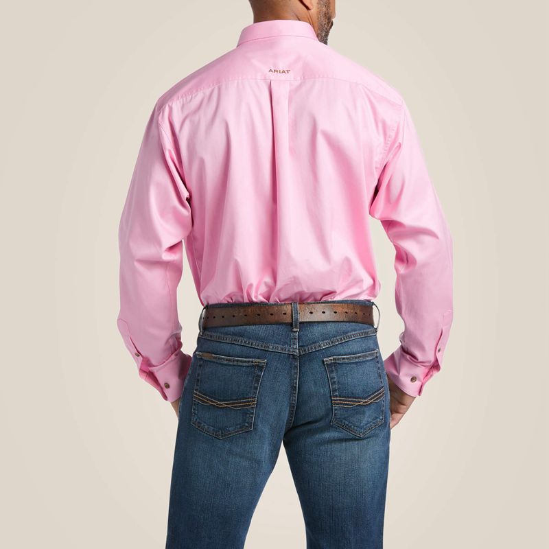 Ariat Solid Twill Classic Fit Shirt Rose Homme | UBN-82720649