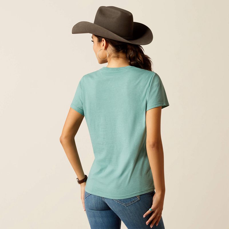 Ariat Wholesome Heffers T-Shirt Bleu Femme | VTO-23922376