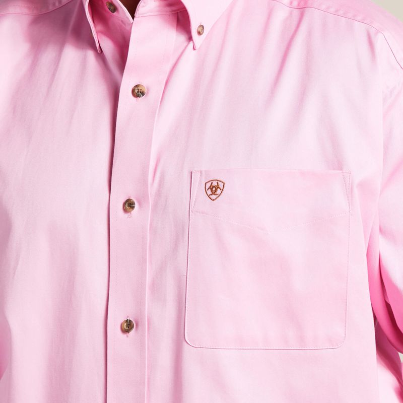 Ariat Solid Twill Classic Fit Shirt Rose Homme | UBN-82720649