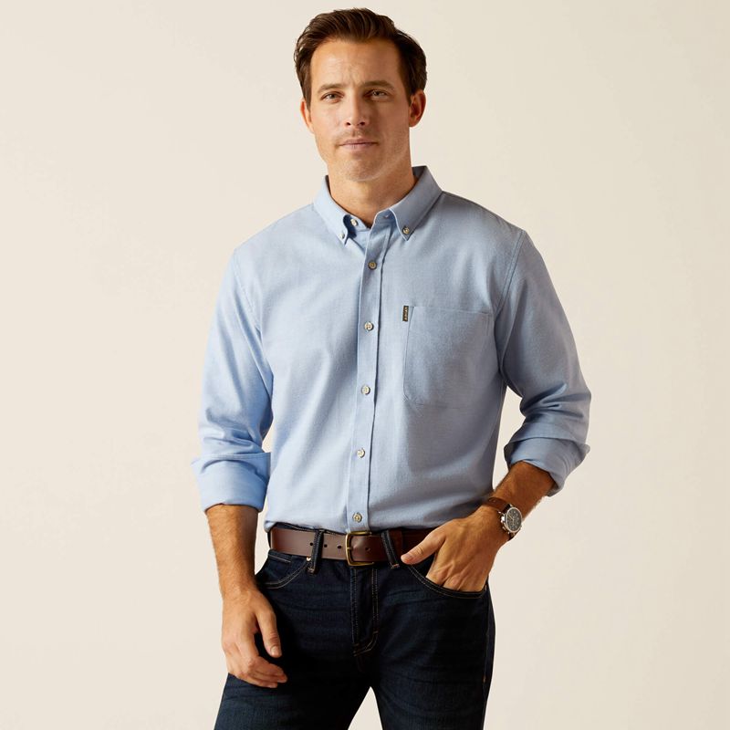 Ariat Simmental Shirt Bleu Homme | QJJ-71144259