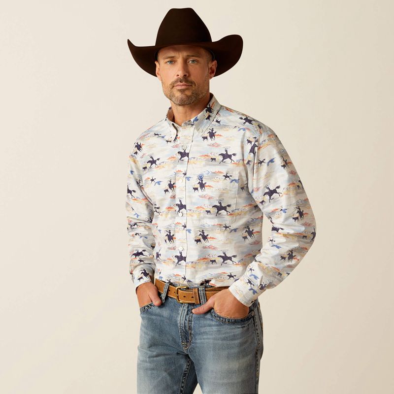 Ariat Ryker Classic Fit Shirt Bleu Clair Homme | OIR-49198979