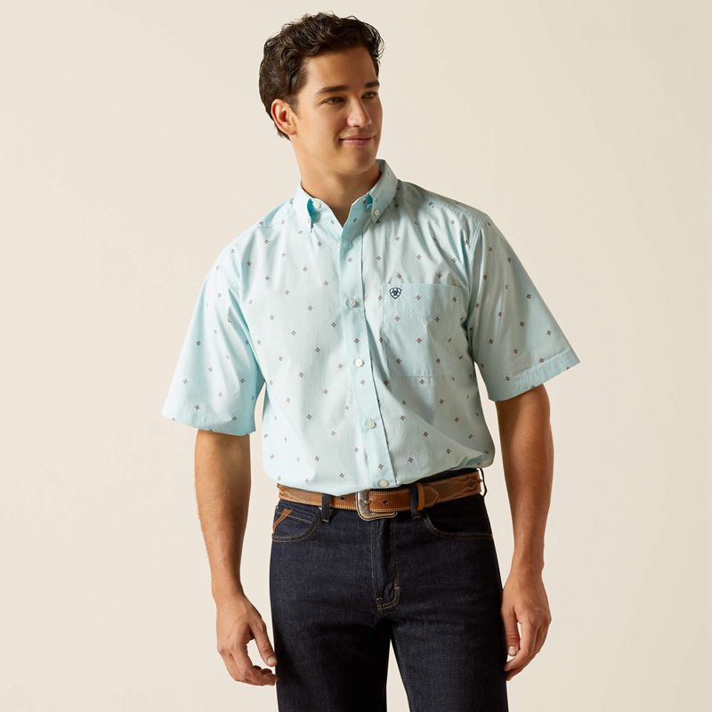 Ariat Royce Classic Fit Shirt Bleu Homme | NTU-51479250