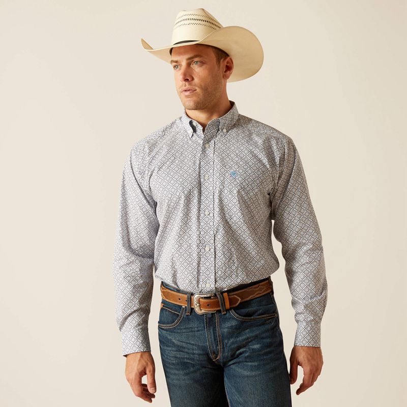 Ariat Ronald Classic Fit Shirt Bleu Homme | VQK-40735176