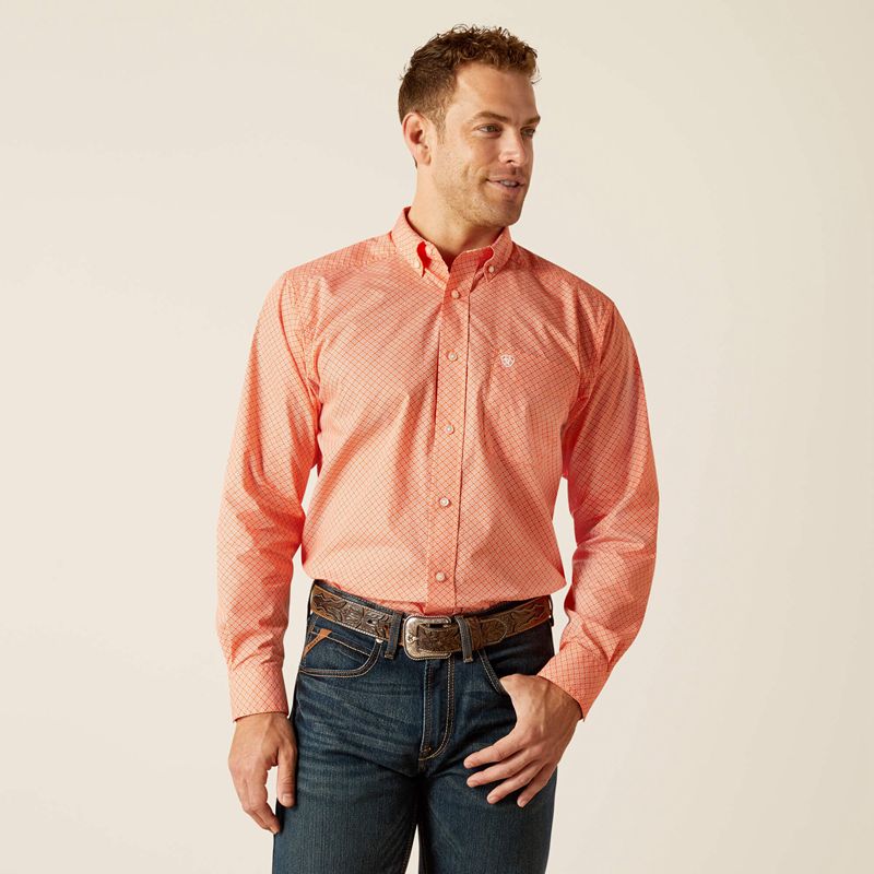 Ariat Rory Classic Fit Shirt Orange Homme | TMW-26101813