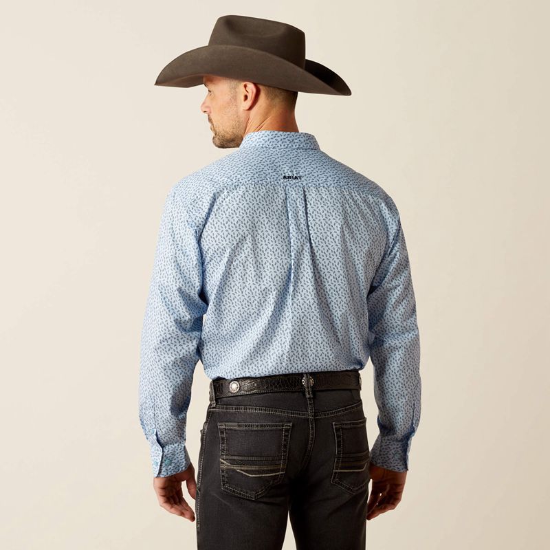 Ariat Rowan Classic Fit Shirt Bleu Clair Homme | SXS-82947487