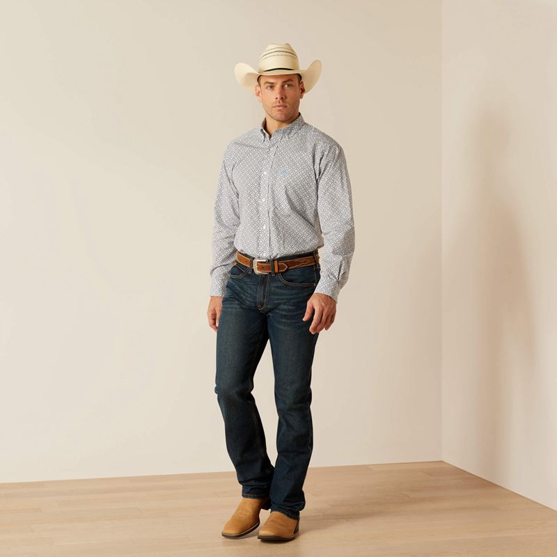 Ariat Ronald Classic Fit Shirt Bleu Homme | VQK-40735176