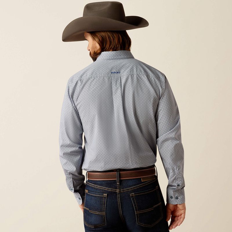 Ariat Rider Fitted Shirt Bleu Clair Homme | TXC-08782732