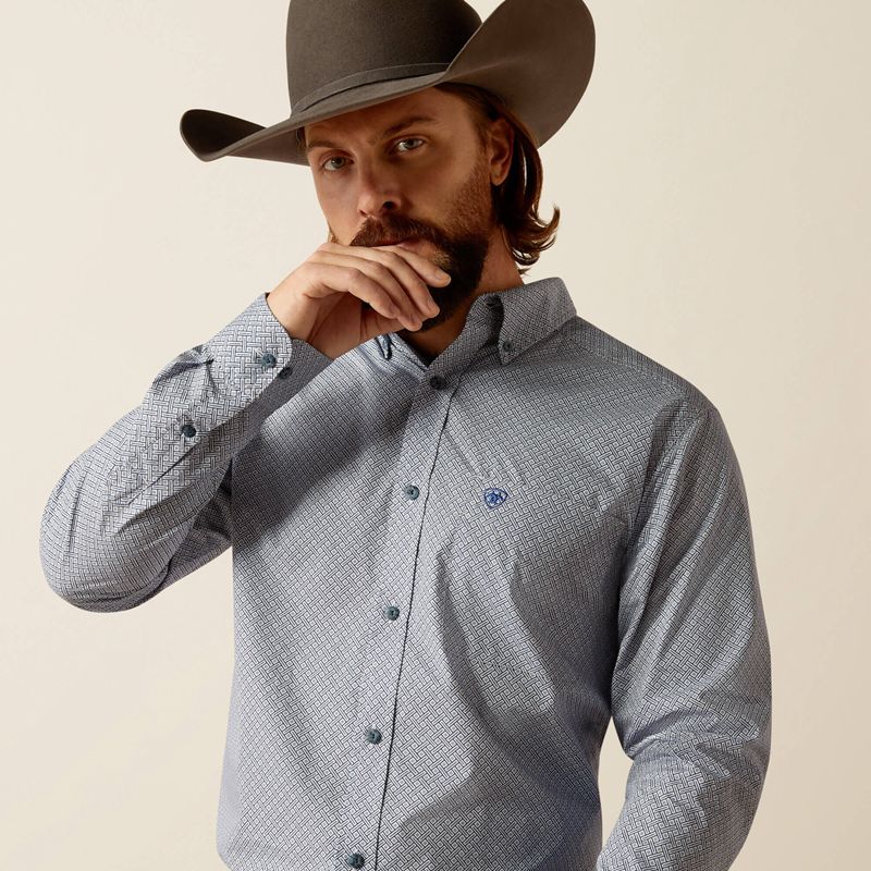 Ariat Rider Fitted Shirt Bleu Clair Homme | TXC-08782732