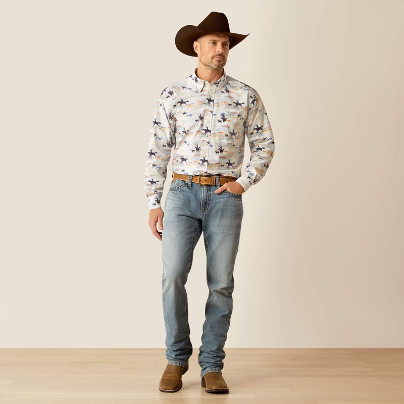 Ariat Ryker Classic Fit Shirt Bleu Clair Homme | OIR-49198979