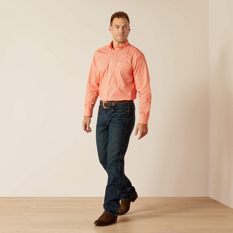 Ariat Rory Classic Fit Shirt Orange Homme | TMW-26101813