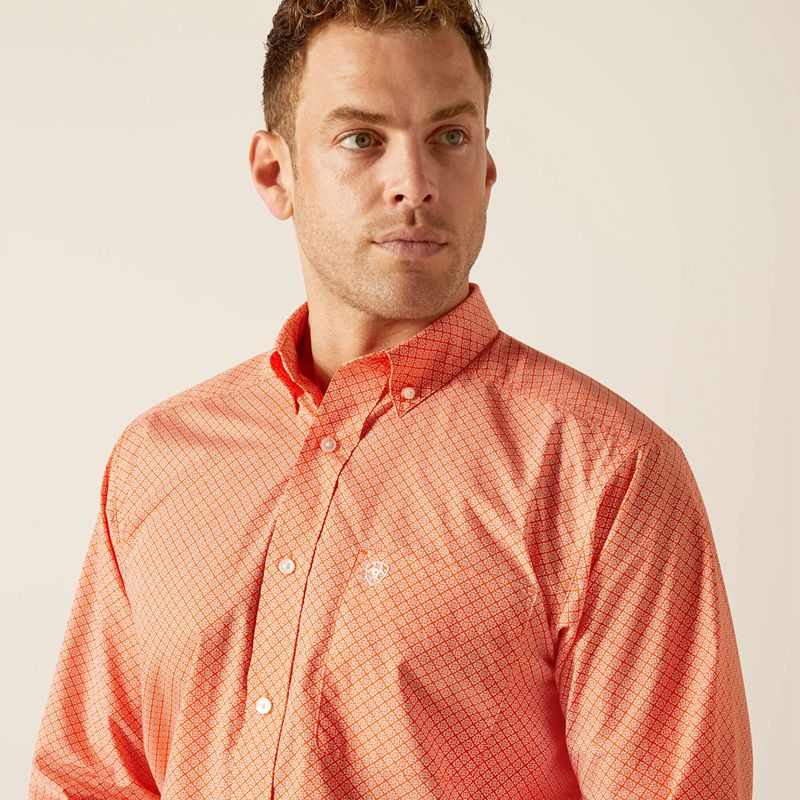 Ariat Rory Classic Fit Shirt Orange Homme | TMW-26101813