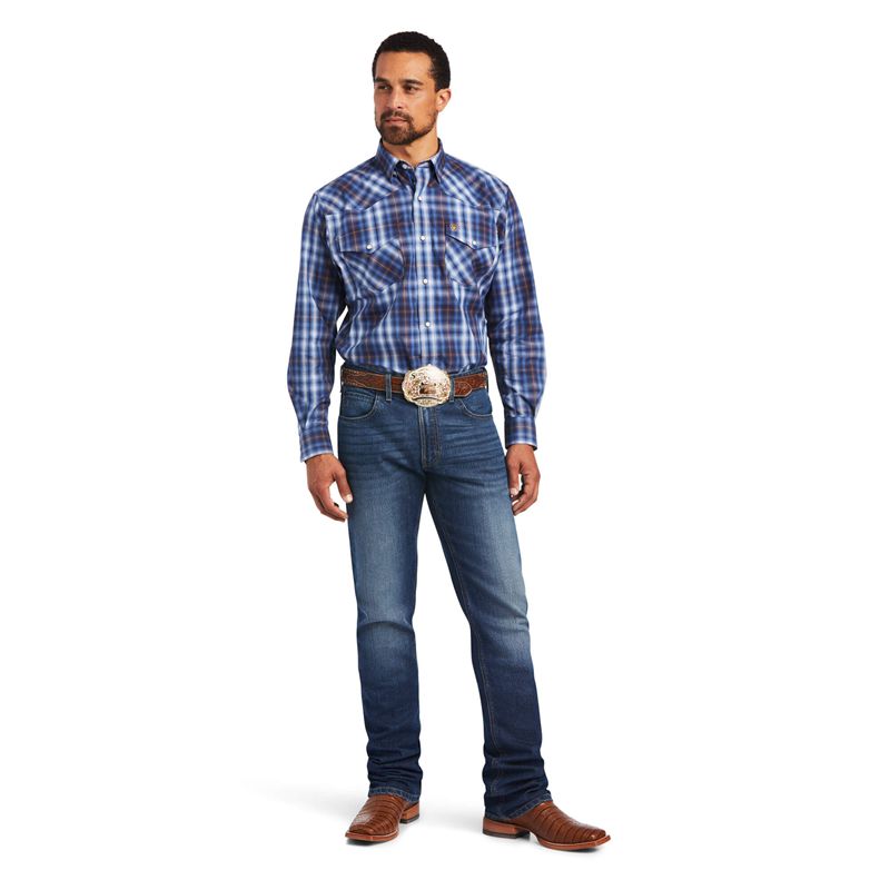 Ariat Relentless Inexorable Stretch Classic Fit Snap Shirt Bleu Homme | QPU-50230620