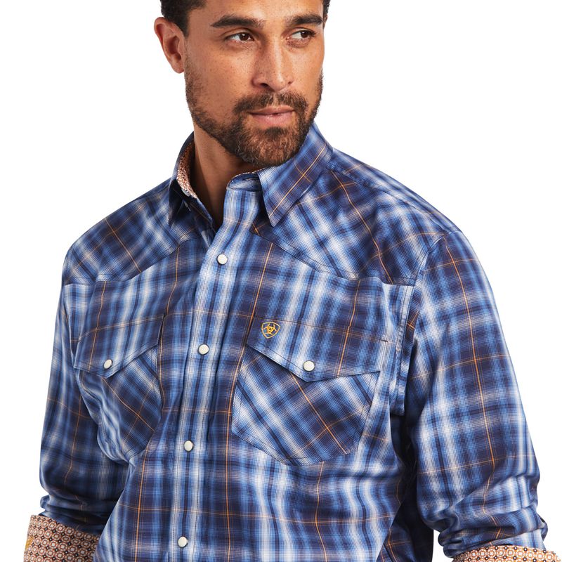 Ariat Relentless Inexorable Stretch Classic Fit Snap Shirt Bleu Homme | QPU-50230620