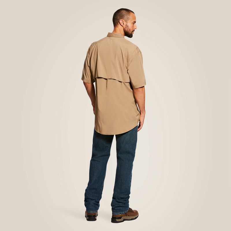 Ariat Rebar Made Tough Venttek Durastretch Work Shirt Kaki Homme | ZKS-04463543