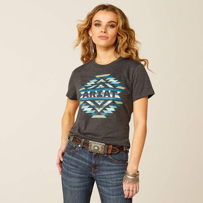 Ariat Southwest Classic T-Shirt Charcoal Heather Femme | VSW-95126566