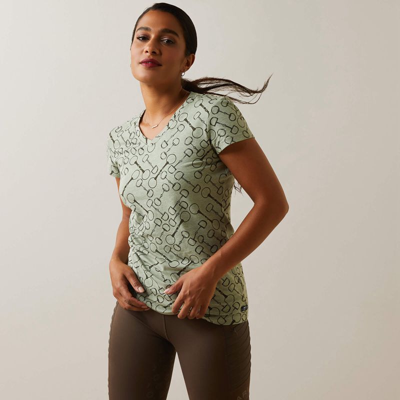 Ariat Snaffle T-Shirt Basil Heather Femme | HRN-63396400