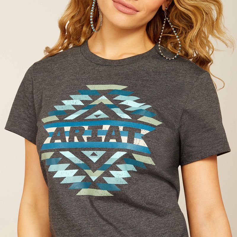 Ariat Southwest Classic T-Shirt Charcoal Heather Femme | VSW-95126566