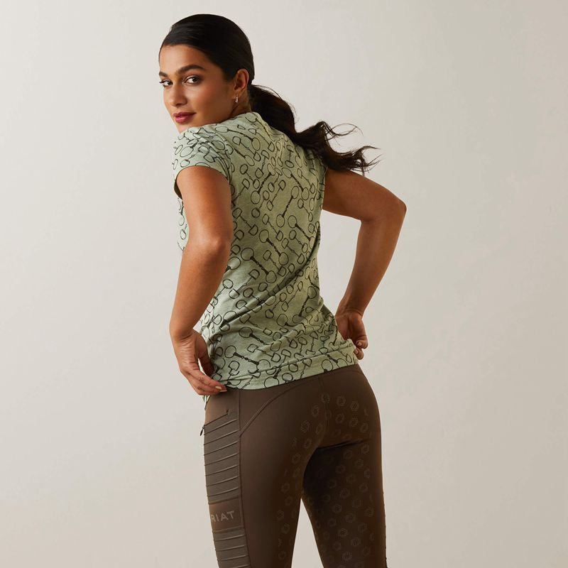 Ariat Snaffle T-Shirt Basil Heather Femme | HRN-63396400