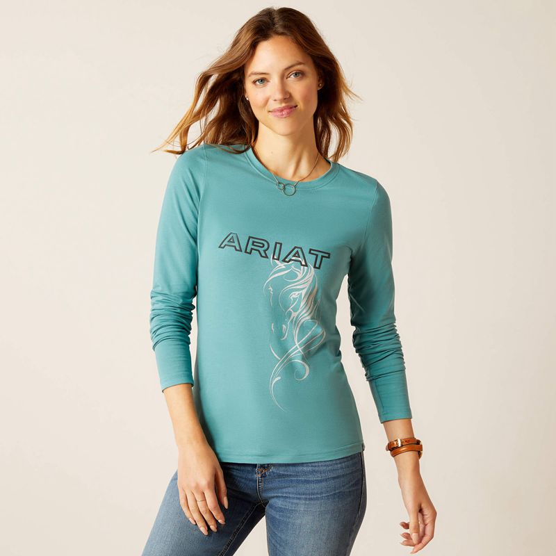 Ariat Silhouette T-Shirt Arctic Femme | QKA-82113364