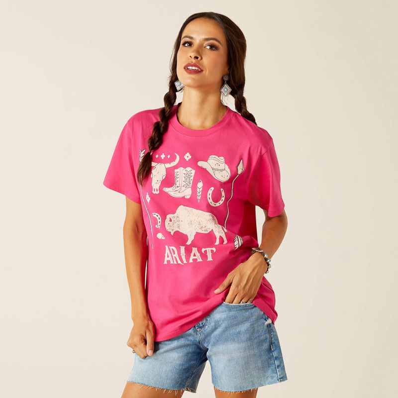 Ariat Sierra T-Shirt Rose Femme | TPR-58351866